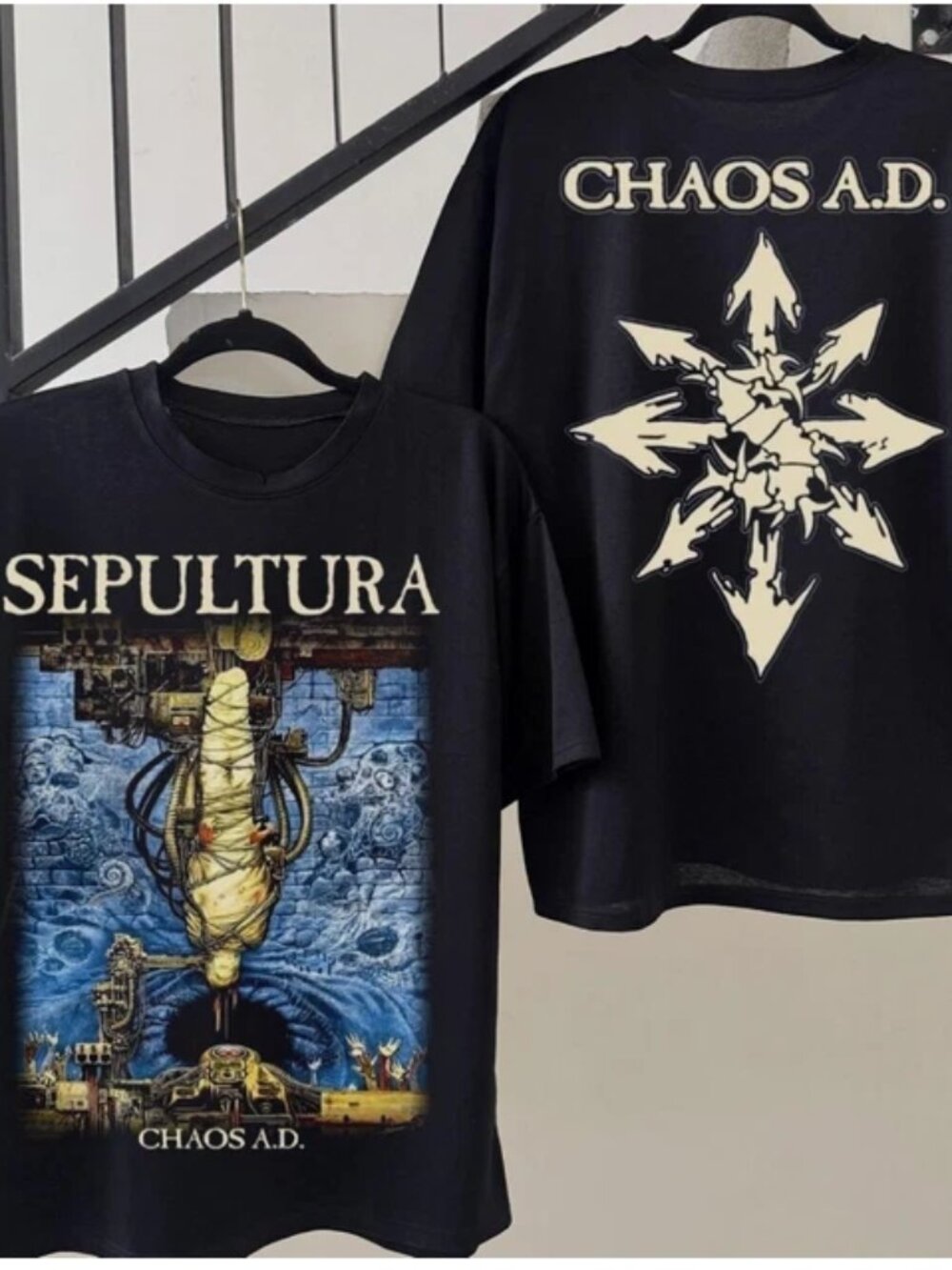 2 Sided - Sepultura Chaos A.D. black classic T-Shirt  257